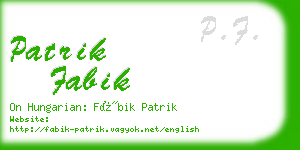 patrik fabik business card